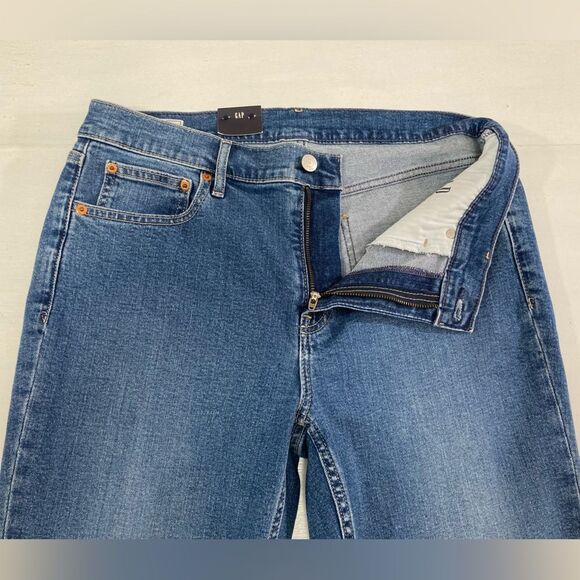 Gap Jeans Women’s 12 Short Blue Denim Mid Rise Slim Fit Raw Hem Vintage Style - Picture 5 of 13